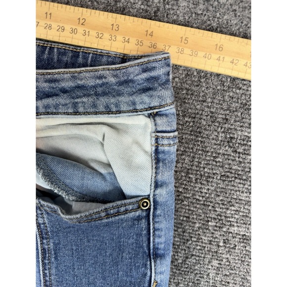 Francesca's Harper Heritage High Rise Flare Patchwork Jeans Womens 30 Denim - Picture 5 of 8